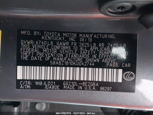 58ABZ1B10KU042744 Lexus Es Es 350