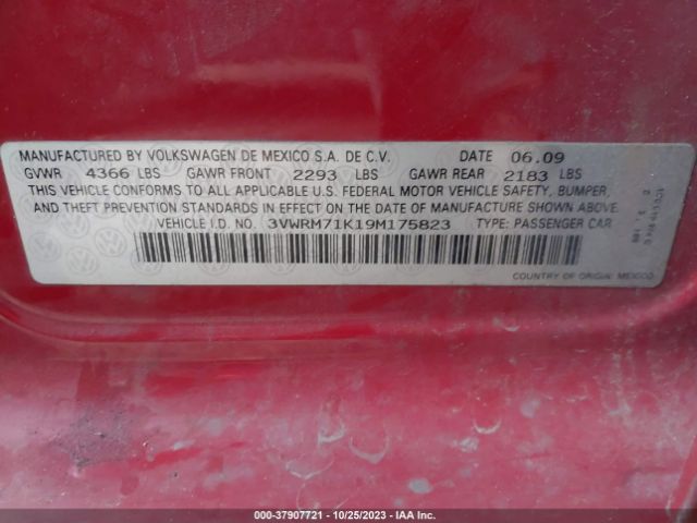 2009 VOLKSWAGEN JETTA SEDAN 3VWRM71K19M175823 Photo 8