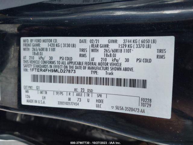 2021 FORD RANGER 1FTER4FH9MLD27873 Photo 8