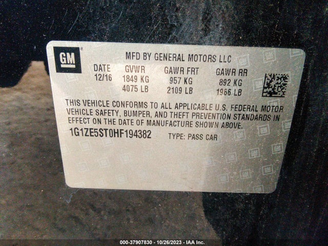 Chevrolet MALIBU 1LT 2017 1G1ZE5ST0HF194382 Image 9