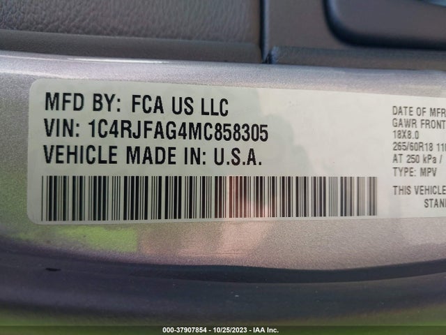 1C4RJFAG4MC858305 Jeep Grand Cherokee Laredo X
