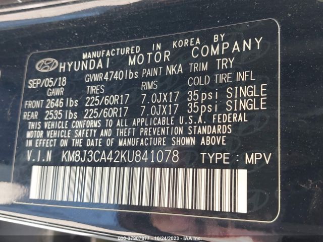 KM8J3CA42KU841078 Hyundai Tucson Value