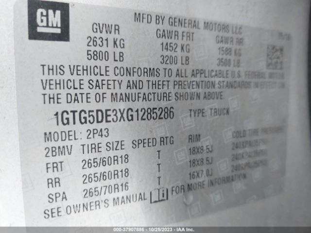 1GTG5DE3XG1285286 GMC Canyon 2wd Slt