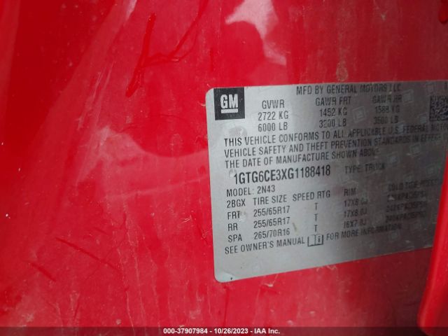 1GTG6CE3XG1188418 GMC CANYON SLE