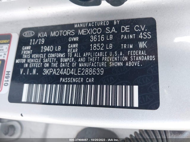 KIA RIO LX 2020 3KPA24AD4LE288639 Image 9