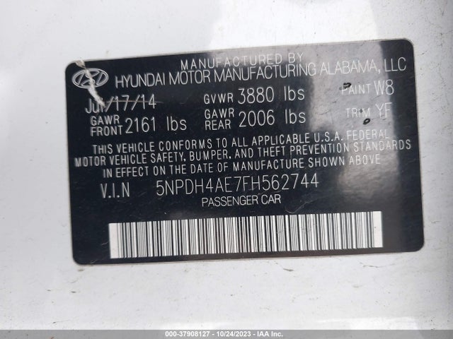 Hyundai ELANTRA SE 2015 5NPDH4AE7FH562744 Image 9
