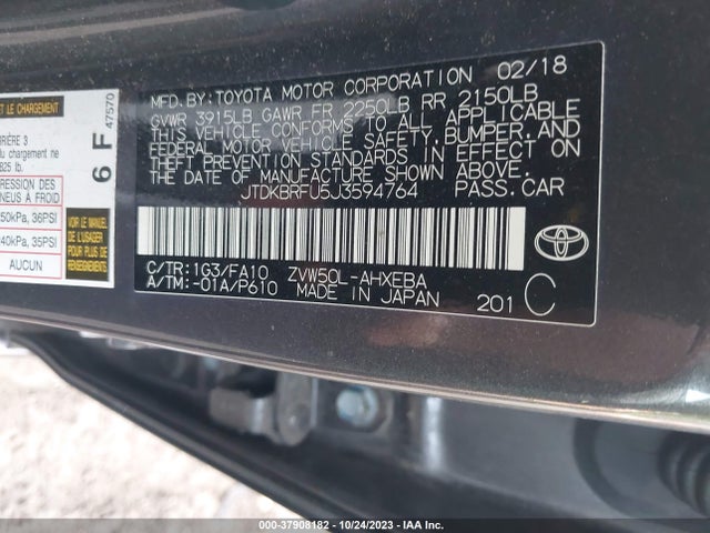 Toyota Prius Two/two Eco/three 2018 JTDKBRFU5J3594764 Image 9