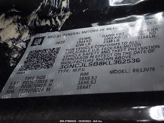 Chevrolet Trax Lt 2019 3GNCJLSB8KL362536 Image 9
