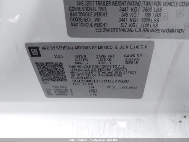 Chevrolet Silverado 1500 Custom 2021 3GCPWBEH1MG177620 Image 9