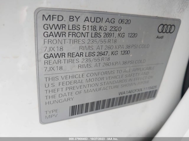 WA1AECF30L1115425 Audi Q3 Premium 45 Tfsi Quattro Tiptronic