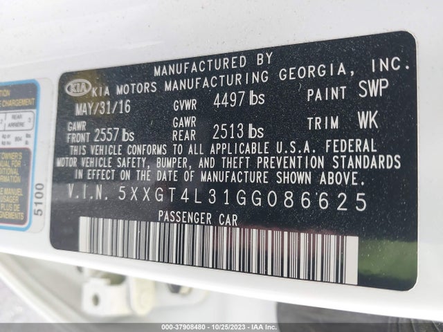 KIA Optima Lx 2016 5XXGT4L31GG086625 Image 9