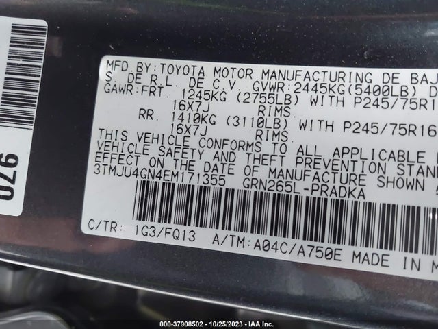 Toyota Tacoma Prerunner 2014 3TMJU4GN4EM171355 Image 9