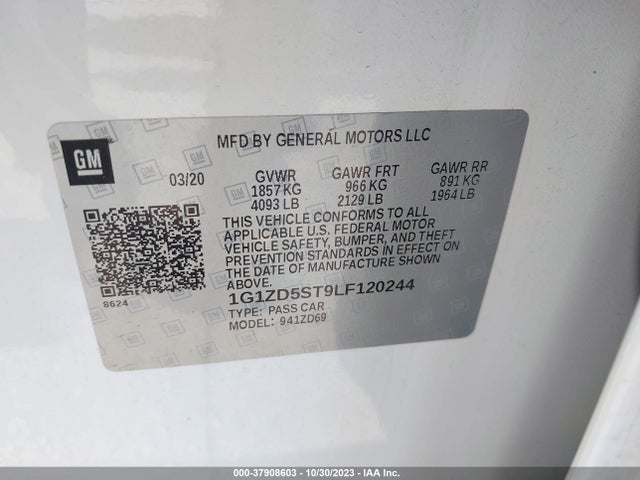 Chevrolet lfv - direct injection, variable valve timing, gen 1 2020 1G1ZD5ST9LF120244 Image 22
