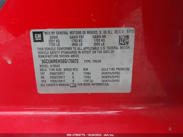 Chevrolet Silverado 1500 Lt 2014 3GCUKREH5EG179072 Image 9