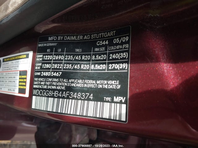 2010 MERCEDES-BENZ GLK-CLASS GLK 350 VIN: WDCGG8HB4AF348374