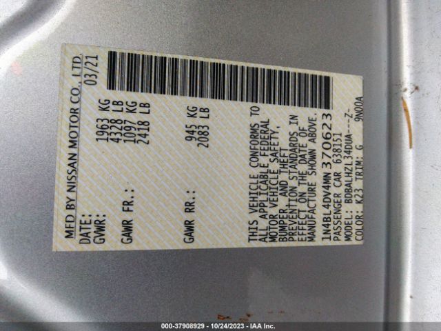1N4BL4DV4MN370623 Nissan Altima 2.5 Sv