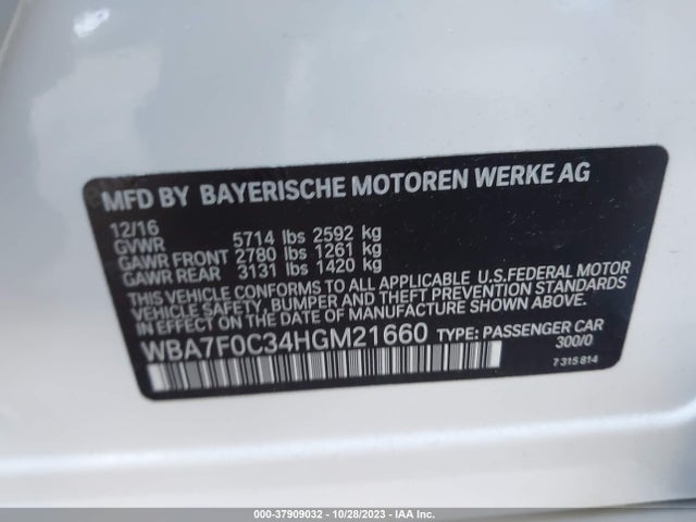 WBA7F0C34HGM21660 BMW 750i
