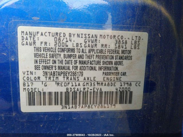 3N1AB7AP8EY286179 Nissan SENTRA SR