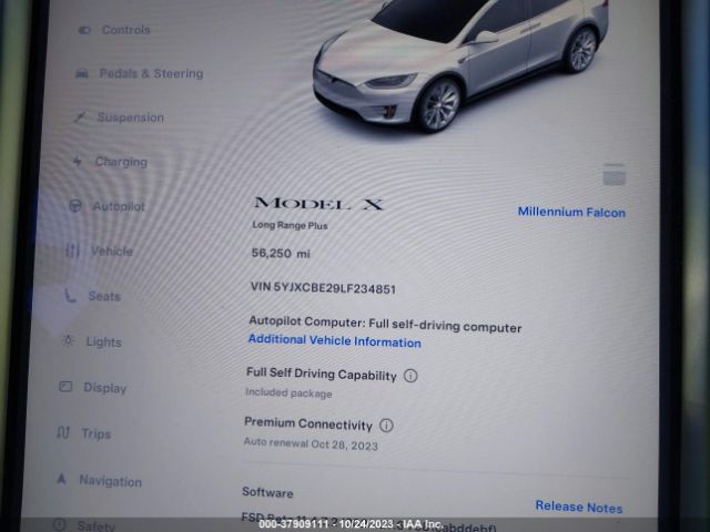 5YJXCBE29LF234851 Tesla Model X Long Range Dual Motor All-wheel Drive/long Range Plus Dual Motor All-wheel Drive
