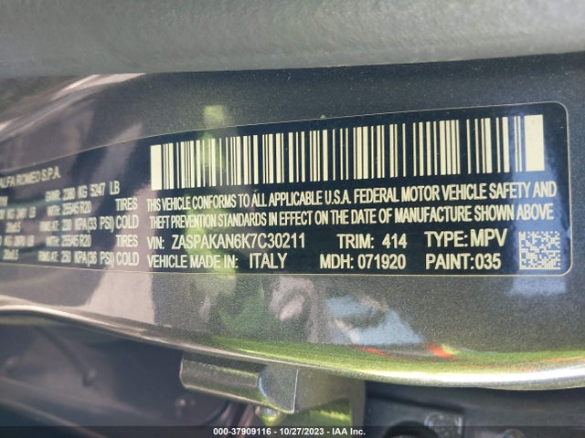 ZASPAKAN6K7C30211 Alfa Romeo Stelvio Sport