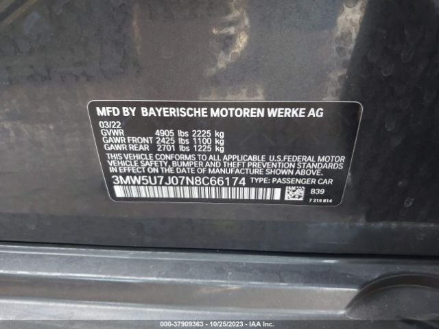 3MW5U7J07N8C66174 BMW 3 Series M340i