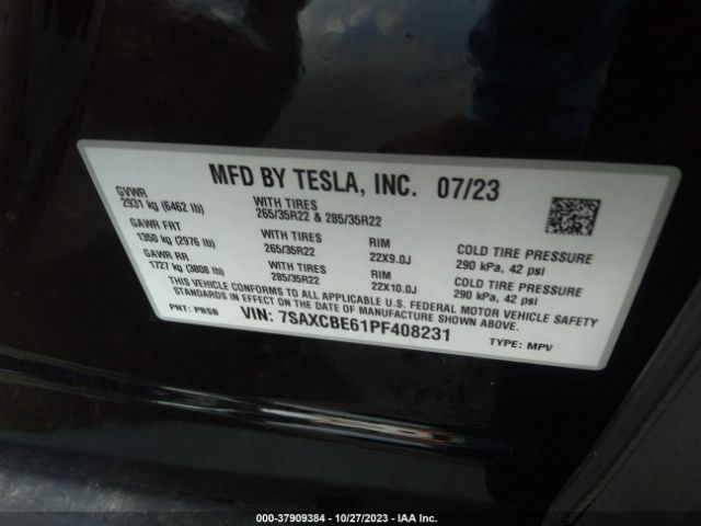 2023 TESLA MODEL X 7SAXCBE61PF408231 Photo 8
