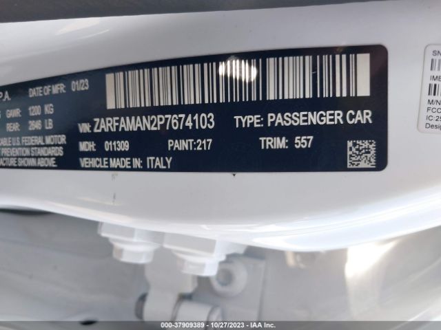 2023 ALFA ROMEO GIULIA ZARFAMAN2P7674103 Photo 8