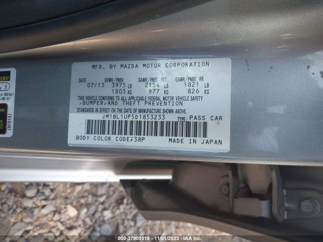 2013 MAZDA MAZDA3 I SPORT VIN: JM1BL1UP5D1853233