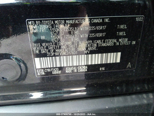Toyota Rav4 Xle 2022 2T3P1RFV5NC317831 Image 9