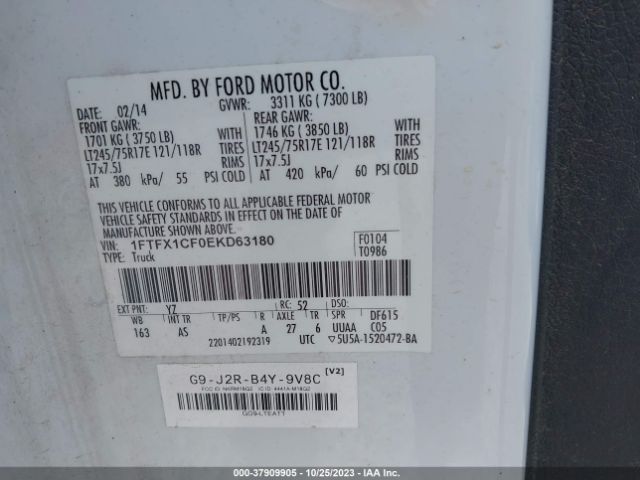 1FTFX1CF0EKD63180 Ford F-150 Xl/xlt/stx/fx2/lariat