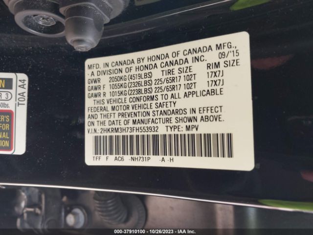 2HKRM3H73FH553932 Honda Cr-v Ex-l