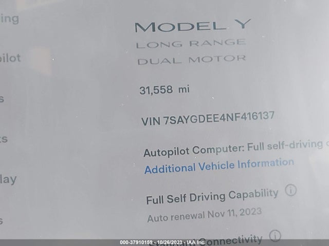 2022 TESLA MODEL Y 7SAYGDEE4NF416137 Photo 6