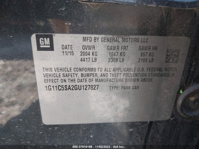 Chevrolet Malibu Limited Lt 2016 1G11C5SA2GU127827 Image 9