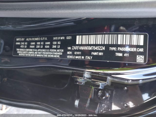 2021 ALFA ROMEO GIULIA ZARFANANXM7645224 Photo 8