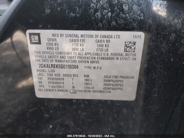 GMC Terrain Denali 2016 2GKALREK5G6195304 Image 9