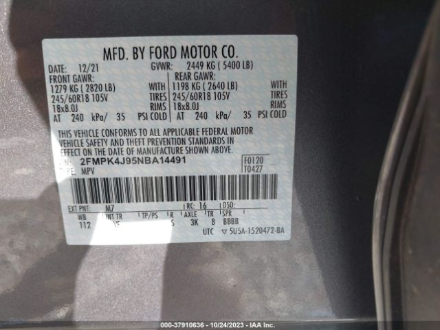 2FMPK4J95NBA14491 Ford Edge Sel/st-line