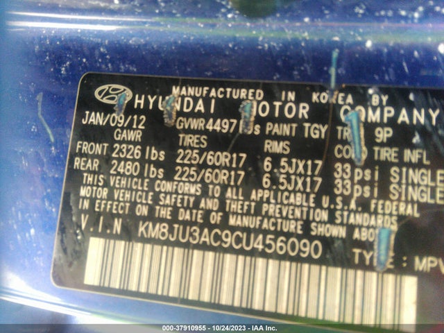 2012 HYUNDAI TUCSON KM8JU3AC9CU456090 Photo 8