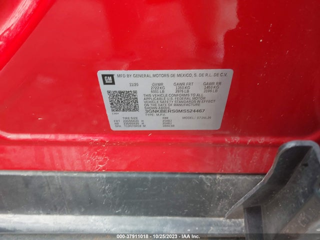 Chevrolet BLAZER RS 2021 3GNKBERS0MS524467 Image 9