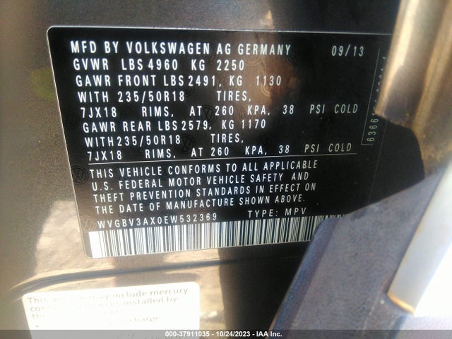 WVGBV3AX0EW532369 Volkswagen Tiguan Sel
