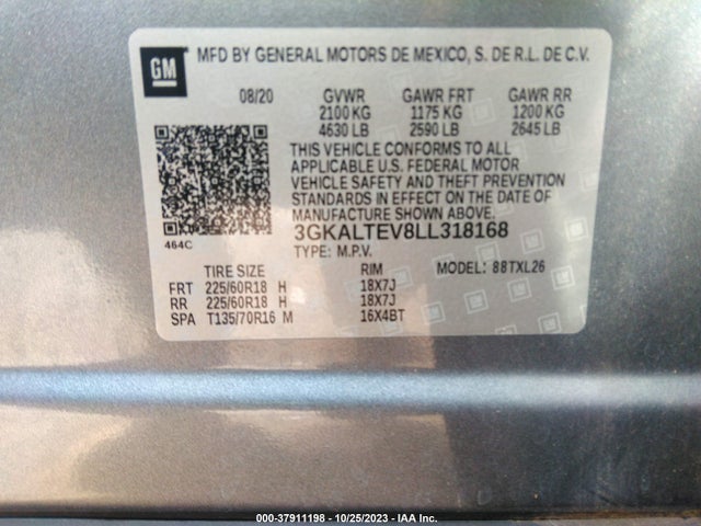 GMC Terrain Awd Sle 2020 3GKALTEV8LL318168 Image 9