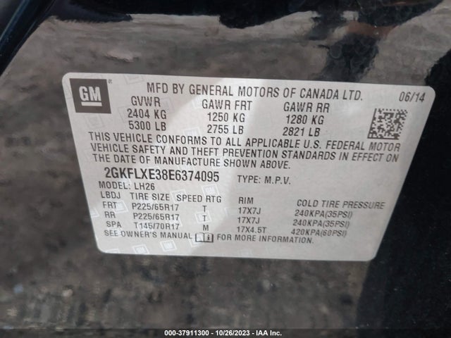 GMC Terrain Slt 2014 2GKFLXE38E6374095 Image 9