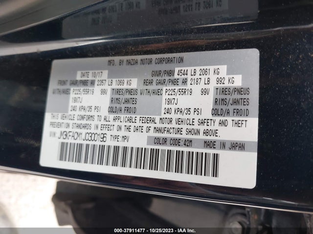 2018 MAZDA CX-5 TOURING VIN: JM3KFACM1J0300196