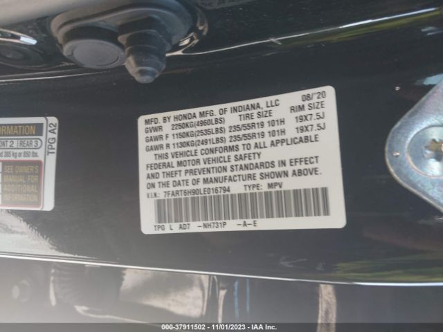 7FART6H90LE016794 Honda Cr-v Hybrid Touring