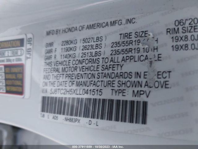5J8TC2H5XLL041515 Acura Rdx Technology Package