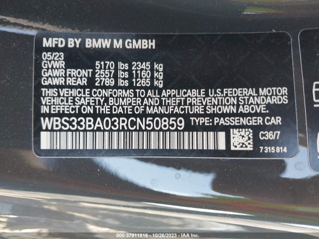 BMW M4 Competition Xdrive 2024 аукцион фото