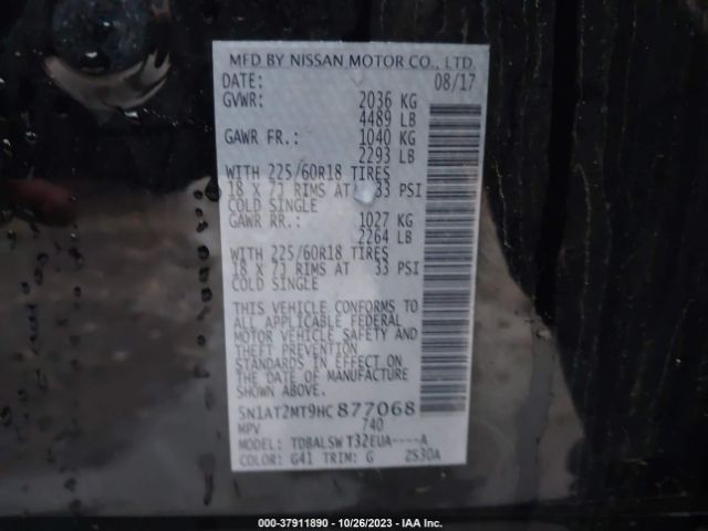 5N1AT2MT9HC877068 Nissan Rogue Sl
