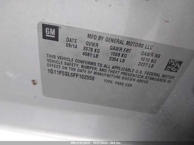 Chevrolet Malibu 1lz 2015 1G11F5SL6FF162558 Image 9