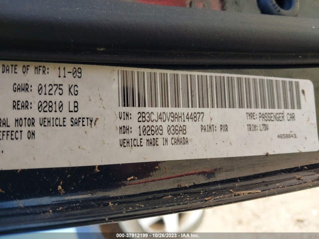 2010 DODGE CHALLENGER SE VIN: 2B3CJ4DV9AH144877