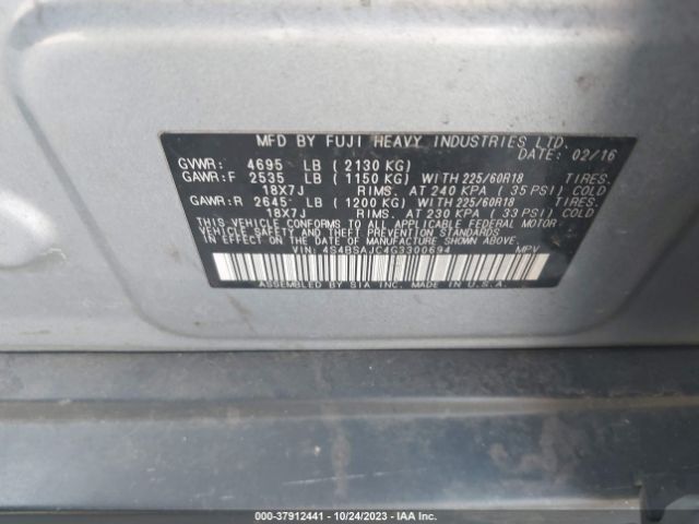 4S4BSAJC4G3300694 Subaru Outback 2.5i Limited