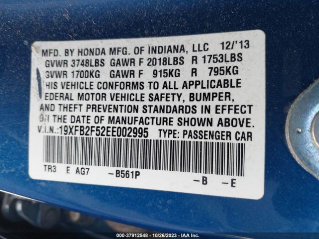 19XFB2F52EE002995 Honda Civic Sedan Lx